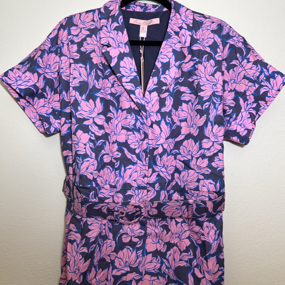 Hutch XL Peach mini dress navy purple in floral print - Picture 5 of 16